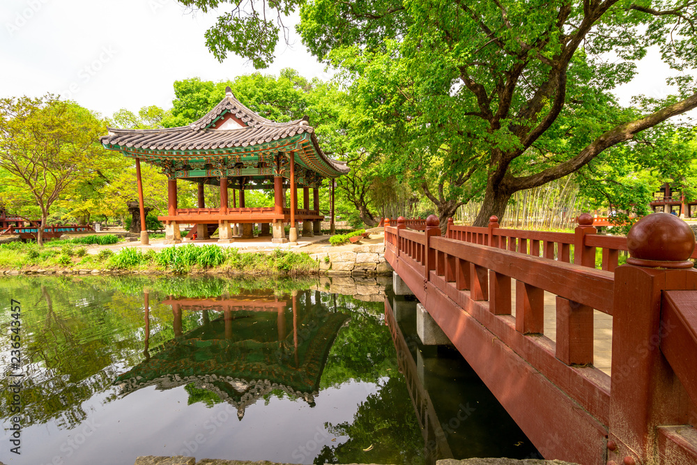 Yeongjugak pavilion at the Gwanghanlluwon in Namwon-si, Republic of korea. 