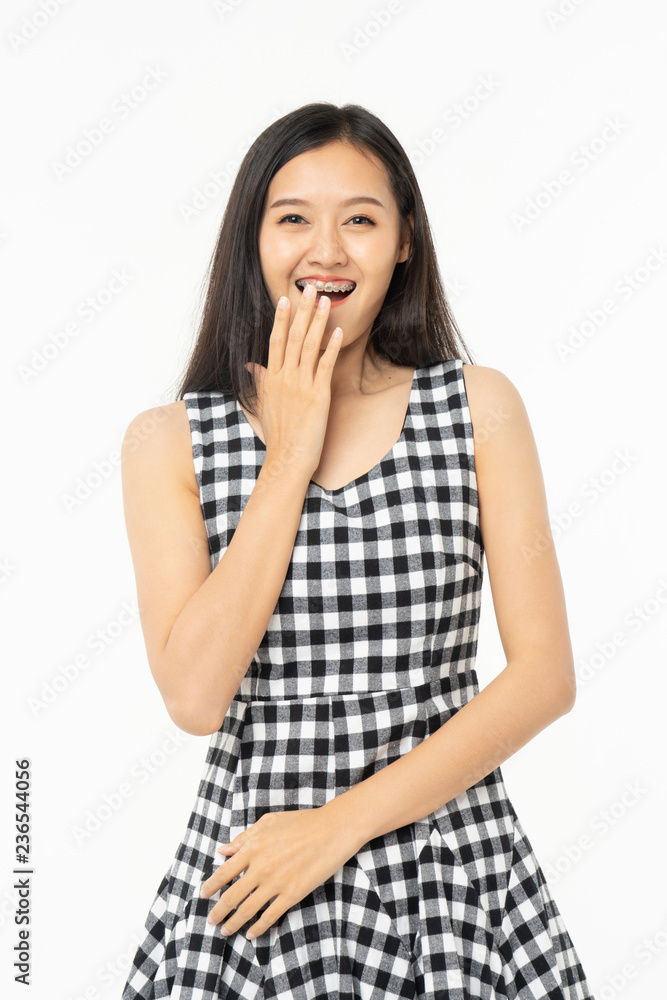 Business asian woman isolated on white. Young beautiful arab woman over isolated background happy face smiling Positive person. Business asian woman isolated on white. Young beautiful arab woman over isolated background happy face smiling Positive person.