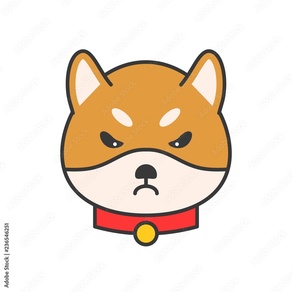 shiba inu emoticon vector, filled outline design shiba inu emoticon vector, filled outline design