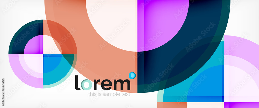 Modern geometric circles abstract background, colorful round shapes with shadow effects Modern geometric circles abstract background, colorful round shapes with shadow effects