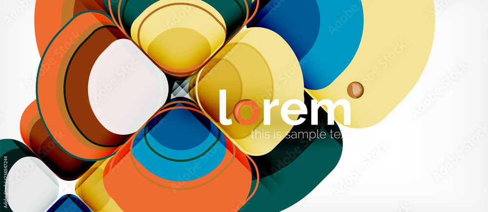 Round triangles geometric shapes composition Round triangles geometric shapes composition