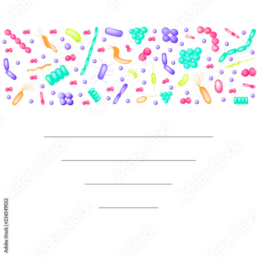Bacterial microorganism. Horizontal border.