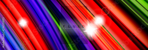 Mixing color waves on black, liquid flowing shapes