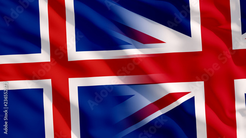 Konstfotografi Waving UK and Iceland Flags