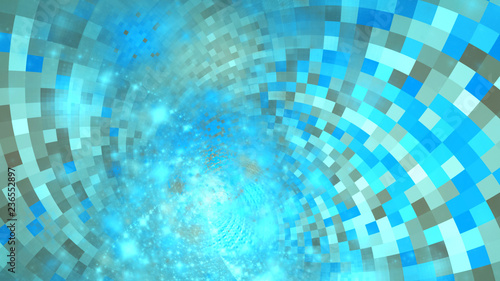 Abstract blue geometric texture. Fractal background. Digital art. 3D rendering. © Klavdiya Krinichnaya