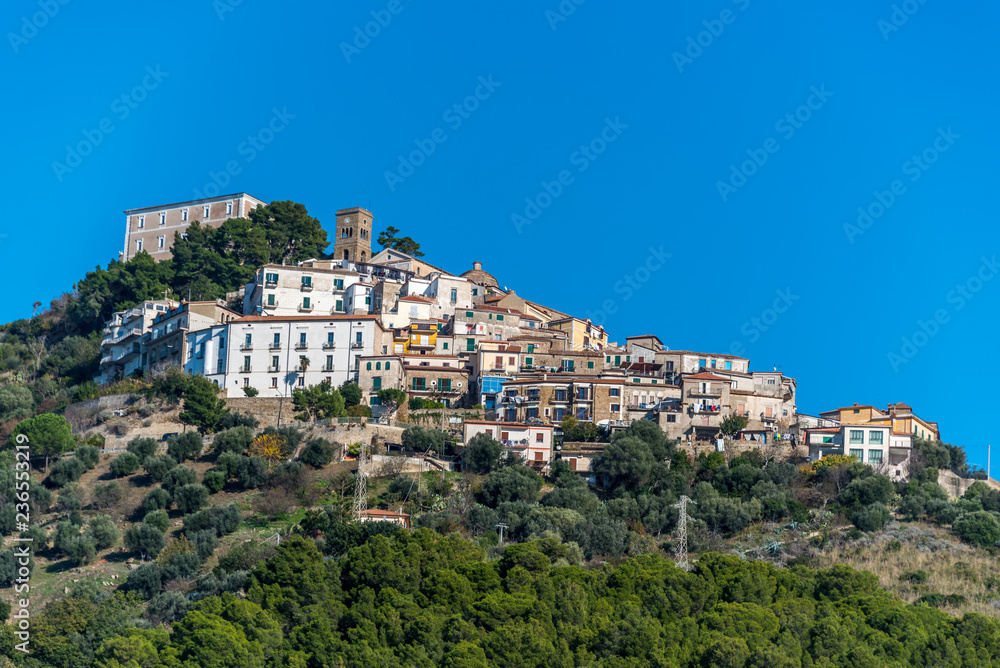 Hilltop Village in Southern Italy on a Clear Day