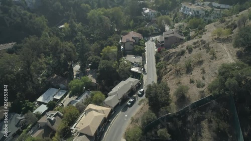 Beautiful aerial footage from a peaceful morning in the Hollywood Hills. photo