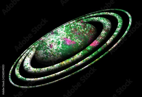 Fototapeta Naklejka Na Ścianę i Meble -  Green planet on black background