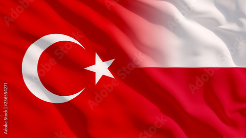 Photos Waving Turkey and Poland Flags