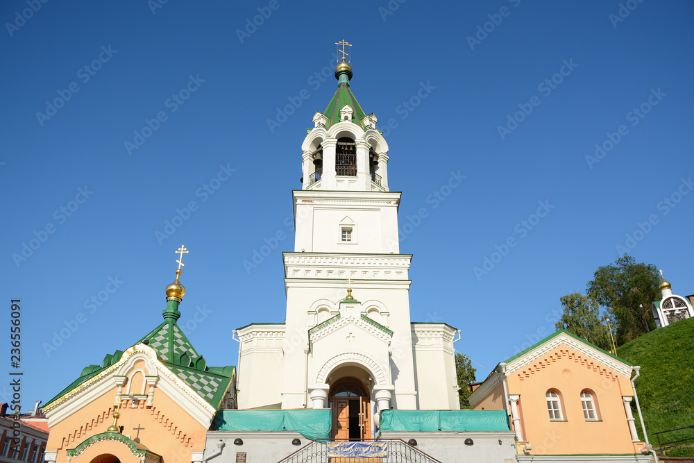 NIZHNY NOVGOROD, RUSSIA - JULY 16, 2018: Church of St. John the Baptist near Kremlin in the city center