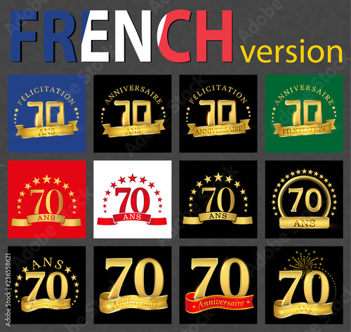 French set of number 70 templates