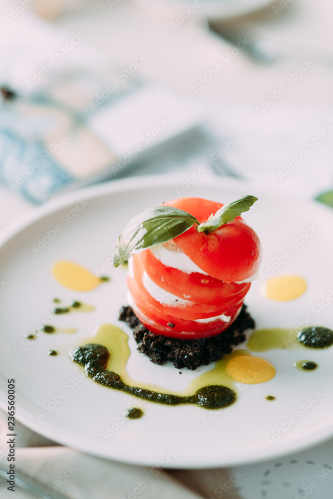 Desserts for the menu with decor. Restaurant dishes with a beautiful serving. Desserts for the menu with decor. Restaurant dishes with a beautiful serving.
