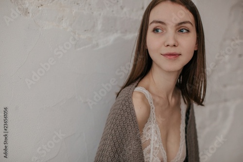 Attractive young dreamy woman