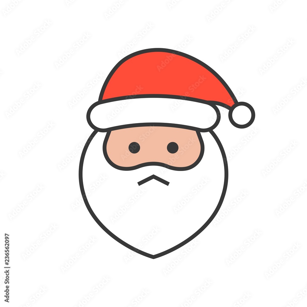 Cute Santa Claus emoticon vector, filled outline design Cute Santa Claus emoticon vector, filled outline design