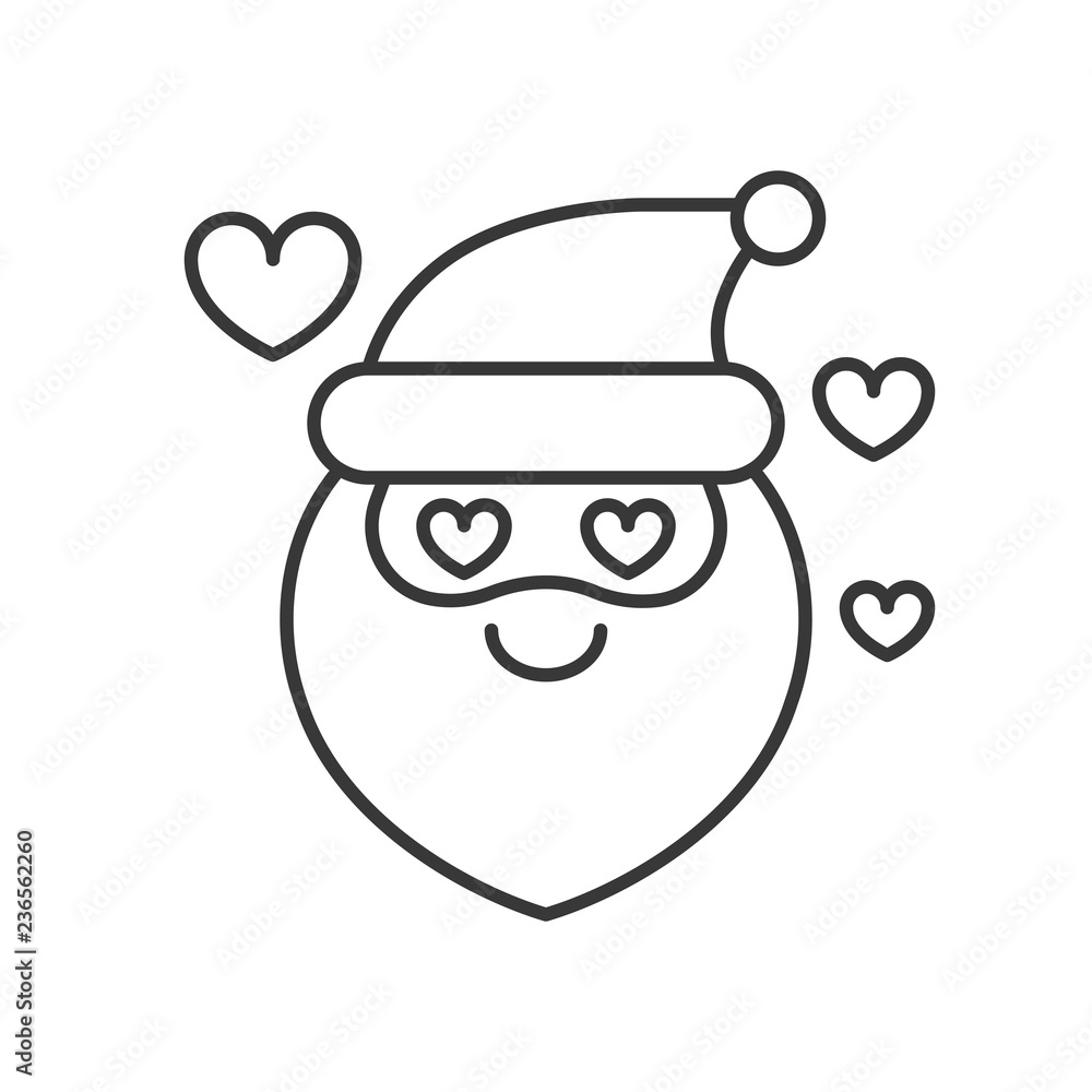 Cute Santa Claus emoticon vector, line design Cute Santa Claus emoticon vector, line design