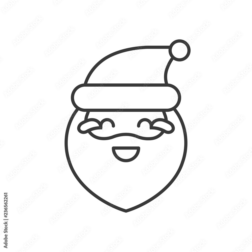 Cute Santa Claus emoticon vector, line design Cute Santa Claus emoticon vector, line design