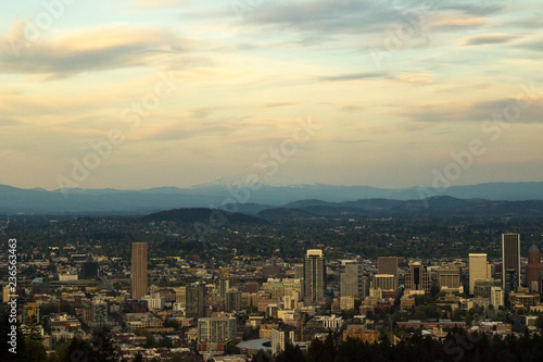 Downtown Portland before the sunset