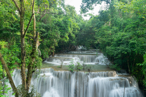 Huai Mae Khamin Waterfall, Beautiful waterfall in kanchanaburi, Thailand