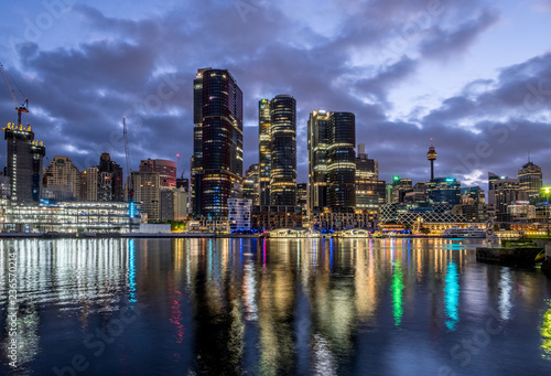 Photography Barangaroo and Sydney City under dawn clouds