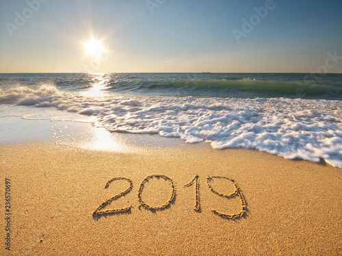 2019 year on the sea shore.