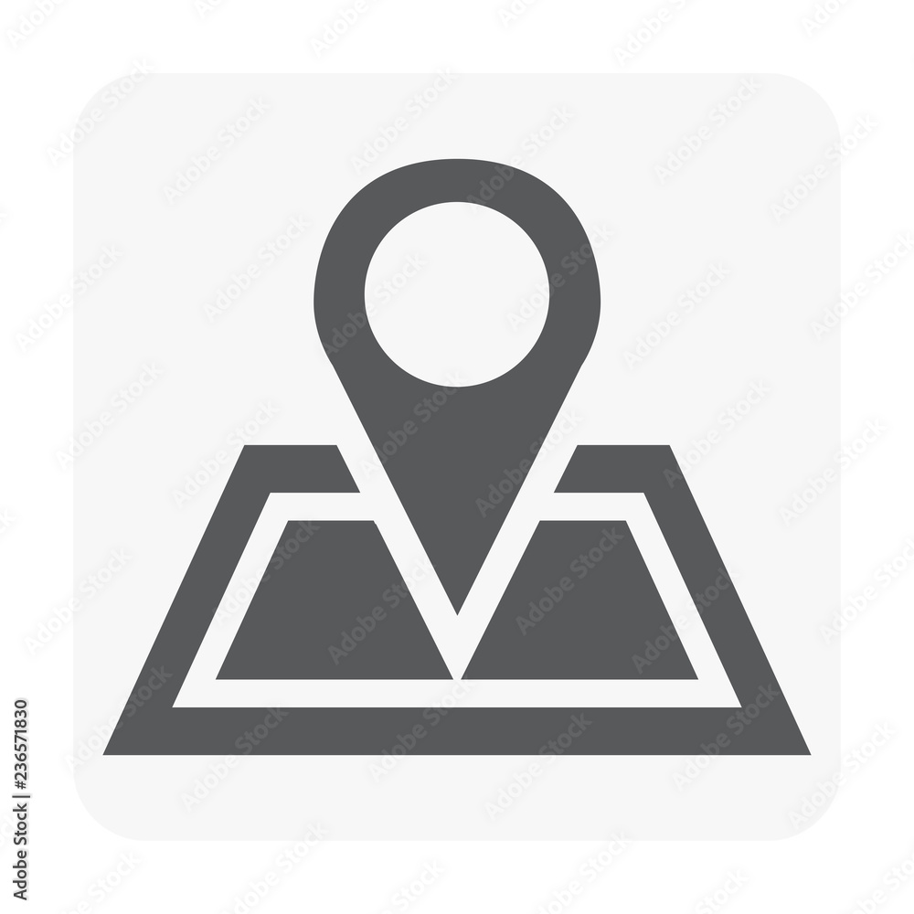Gps pin on paper map. Vector design of icon, sign or symbol. Include road, street and city. May called pointer, guide for position of place. Concept for geography, cartography, travel, trip, journey. Gps pin on paper map. Vector design of icon, sign or symbol. Include road, street and city. May called pointer, guide for position of place. Concept for geography, cartography, travel, trip, journey.