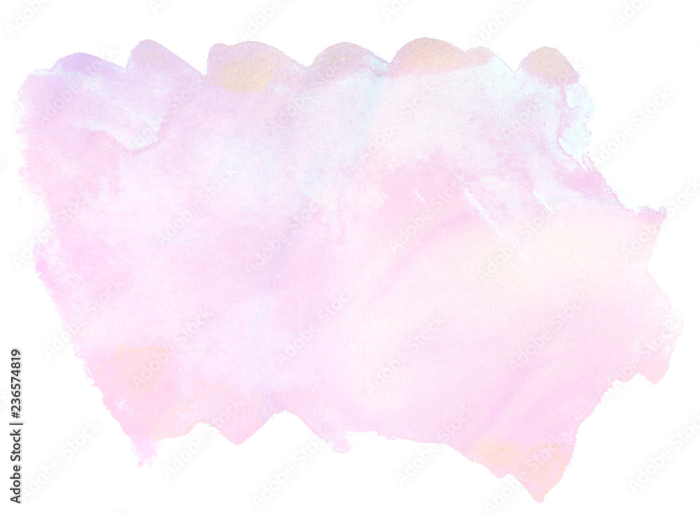 Light purple pink abstract stain of paint stain isolated on paper.Textured Design Element