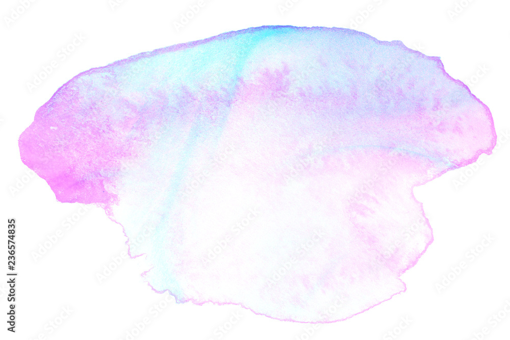 Light purple abstract stain of paint stain isolated on paper. Textured Design Element