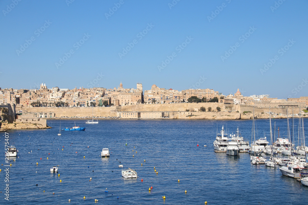 Blick von Vittoriosa nach Valletta, Malta