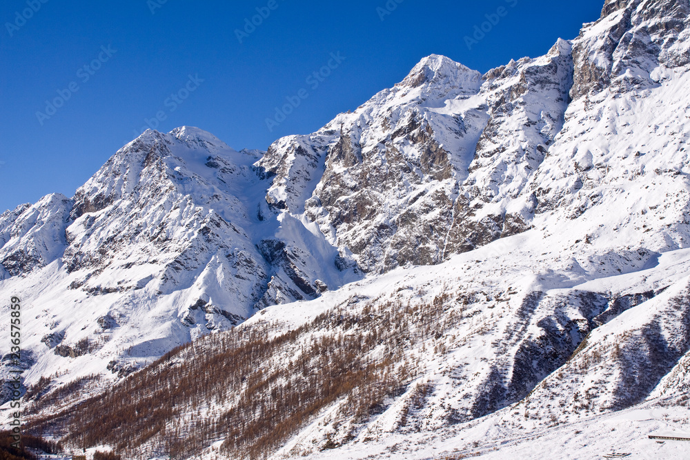Breuil Cervinia valley panorama