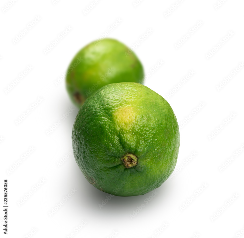 Sour key one whole lime isolated on white background Sour key one whole lime isolated on white background