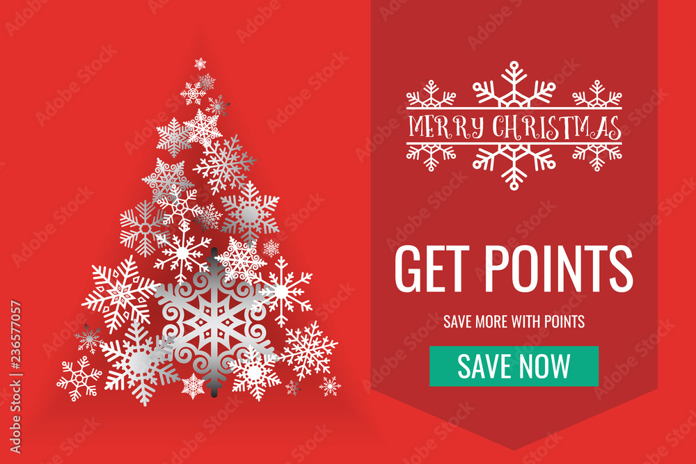 Christmas Winter Points Saving Banner Template.