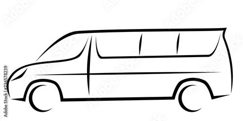 Dynamic vector illustration of a minivan for passengers