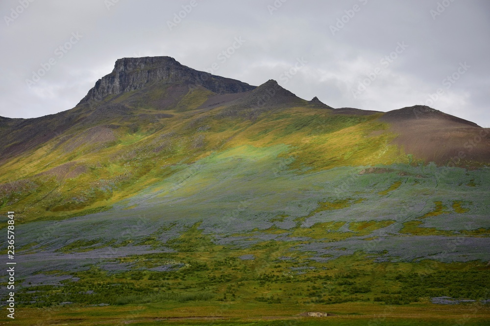 Icelandic landscape. The mountain Spakonufell near the town of Skagaströnd.