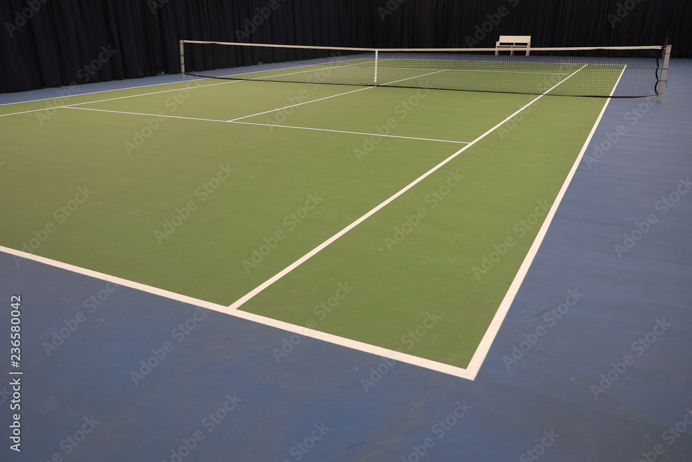 Indoor tennis court where athletes can train