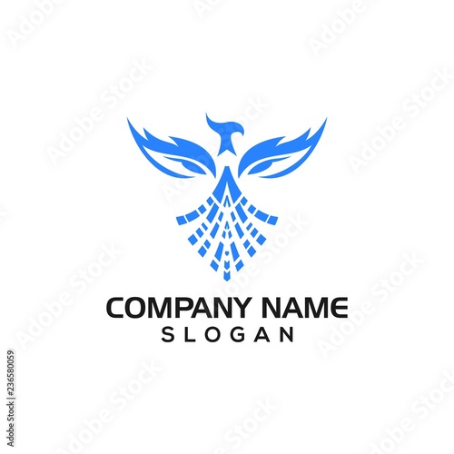 Modern Phoenix for Technology or corporate logo template with vector file.