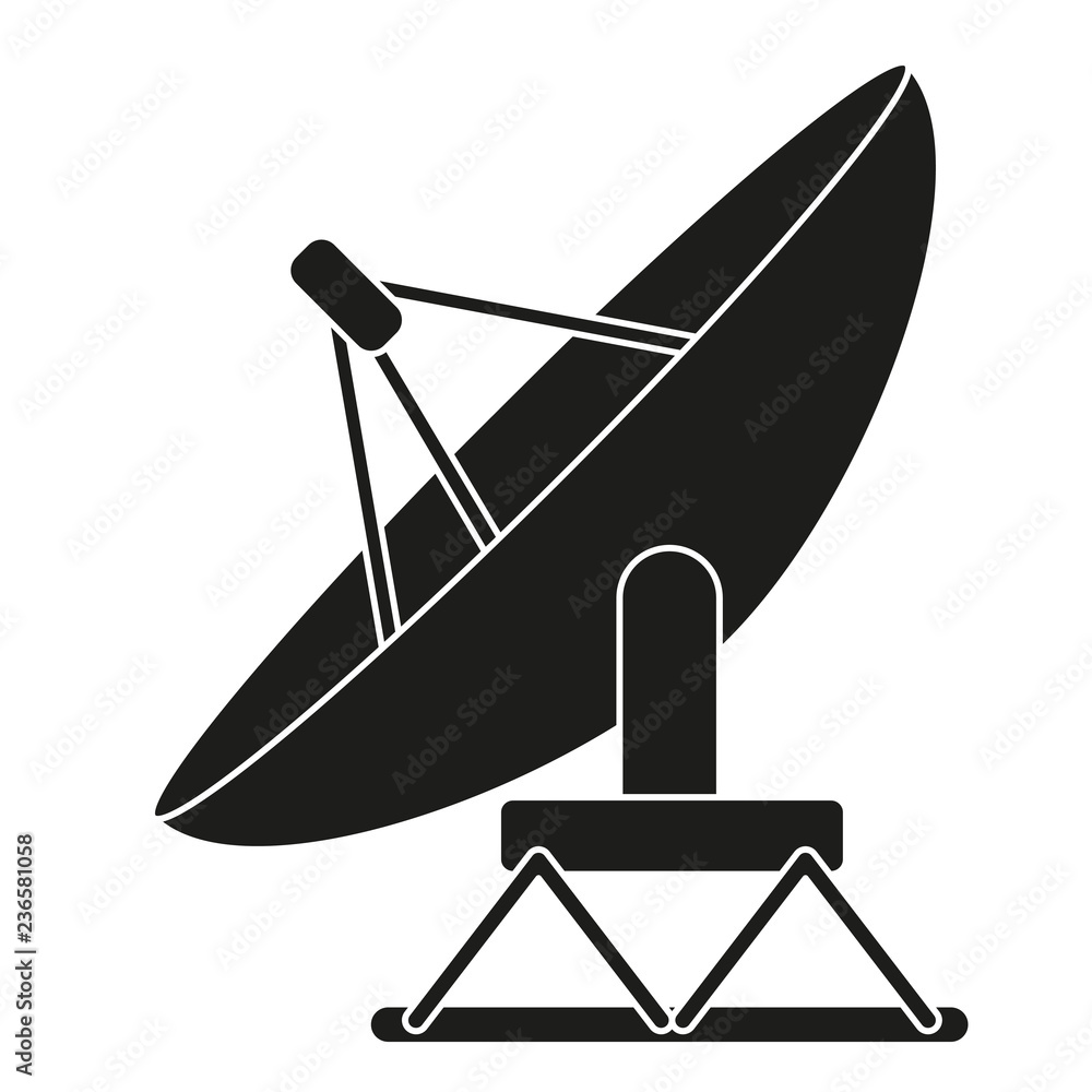 Black and white satellite antena silhouette Black and white satellite antena silhouette