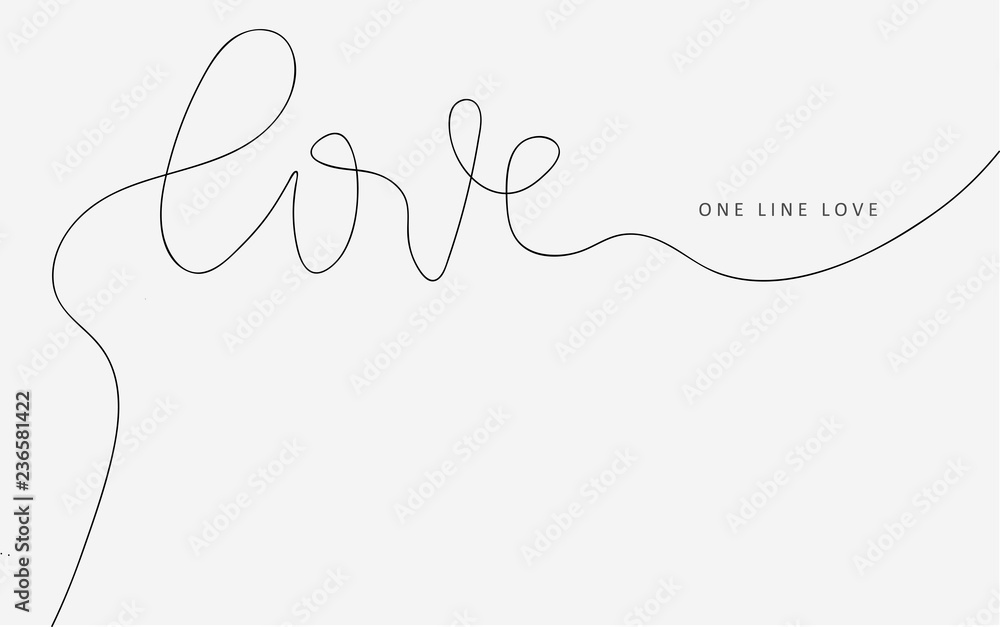 Love letter one line drawing. Vector illustration. Love letter one line drawing. Vector illustration.
