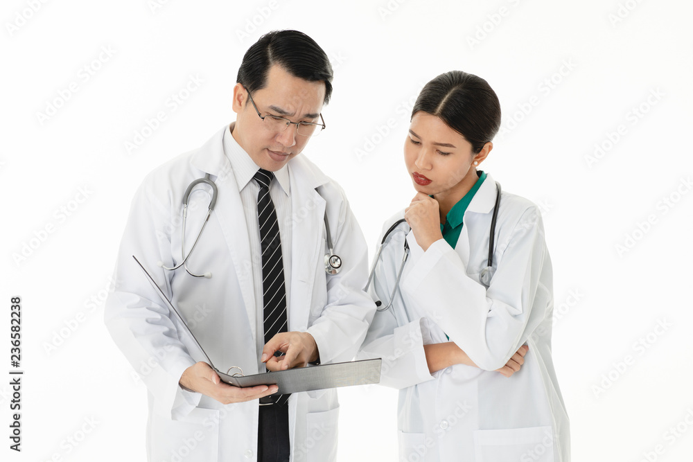 Doctors on discussion in healthcare service. Doctors on discussion in healthcare service.