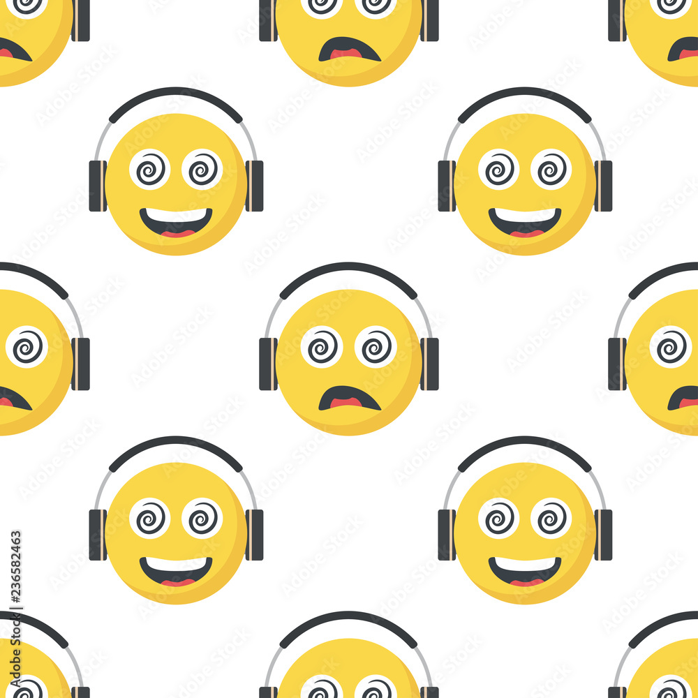 Obraz premium Funny Emoticon seamless pattern