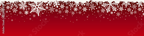 Abstract Christmas top snowflake seamless border.