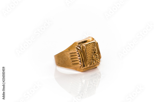 Gold ring isolated on white background