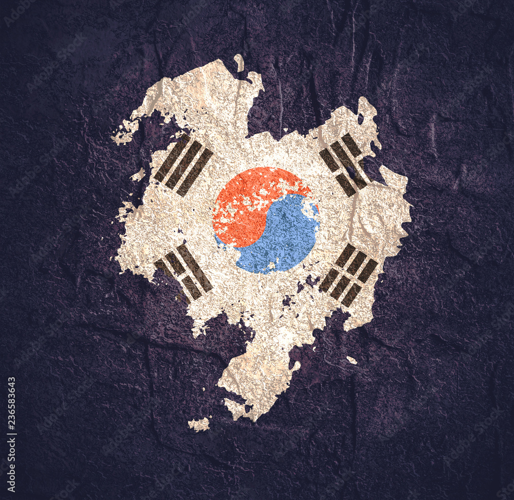 Fotografie South Korea flag grunge style
