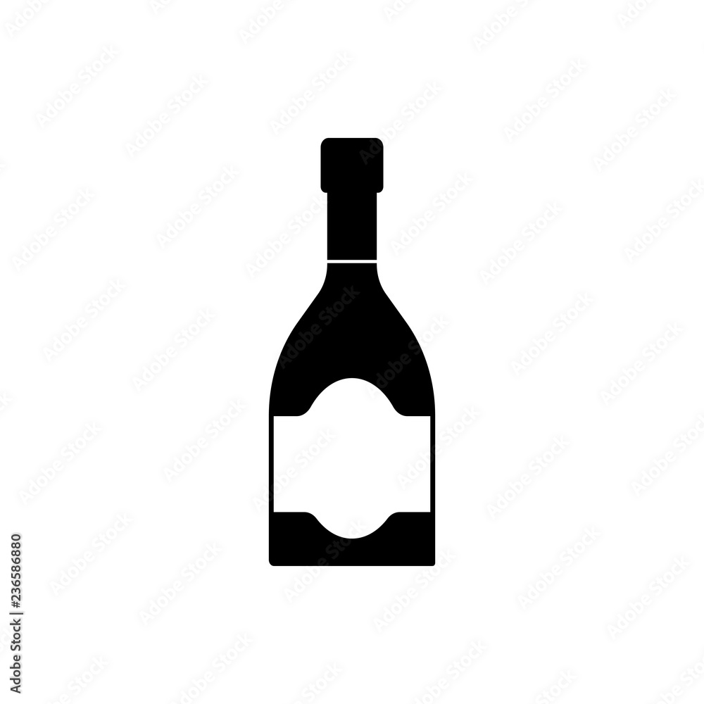 Vector bottle of champagne on a white background Vector bottle of champagne on a white background