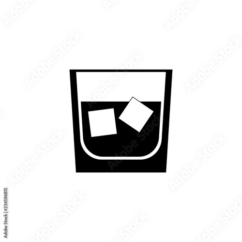 Glass of whiskey vector icon isolated on white background