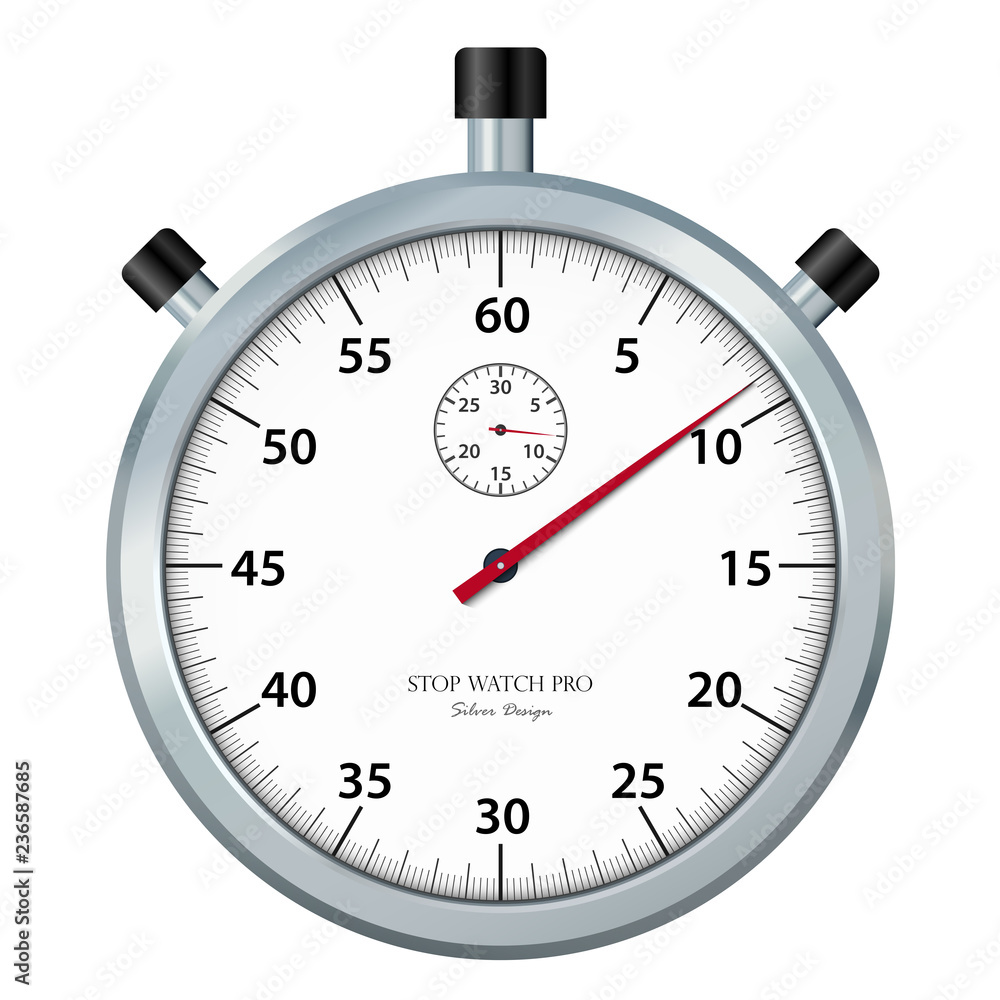Classic stopwatch Icon / Symbol with Chrome Surface Classic stopwatch Icon / Symbol with Chrome Surface