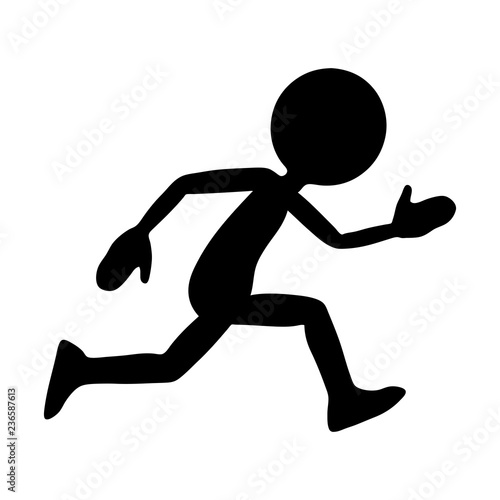 Black Silhouette (shape) from Running Cartoon Character