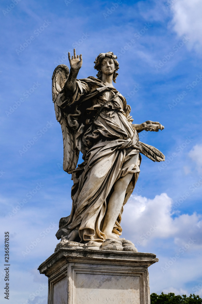 Angel with Nails, statue from the Sant'Angelo Bridge in Rome, Italy