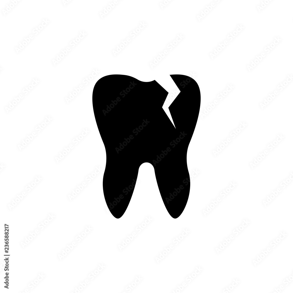 Sick tooth icon, stomatology and dental, caries sign vector graphics, on a white background, eps 10. Sick tooth icon, stomatology and dental, caries sign vector graphics, on a white background, eps 10.