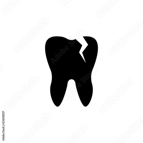 Sick tooth icon, stomatology and dental, caries sign vector graphics, on a white background, eps 10.