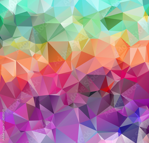 abstract triangular background texture, low poly style full color spectrum rainbow